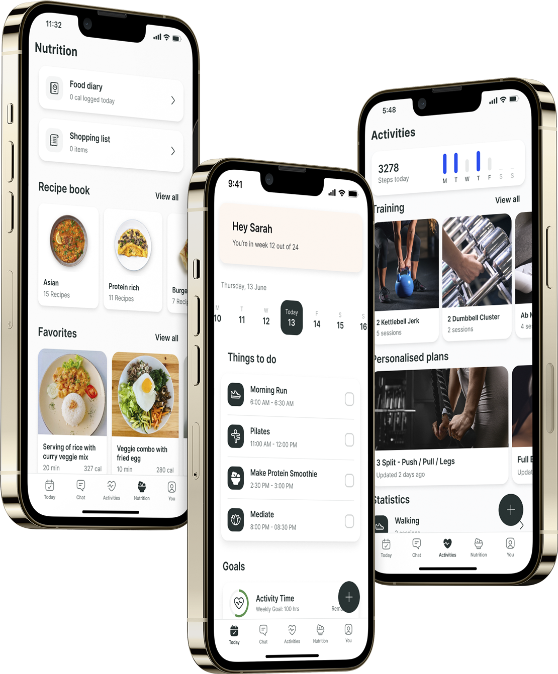 A mockup of the coaching app showcasing the features.